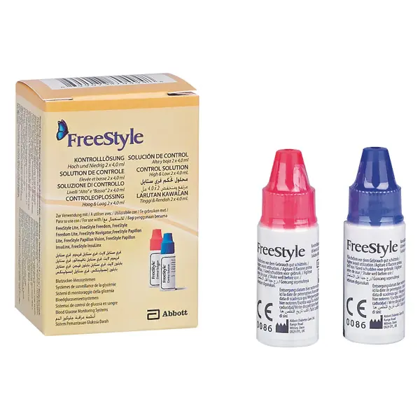 Freestyle Lancets and control solution Control solution, 2 x 4 ml